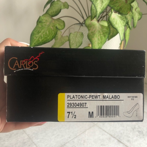 Carlos Santana Shoes Silver Snake Skin Pumps - Picture 5 of 6